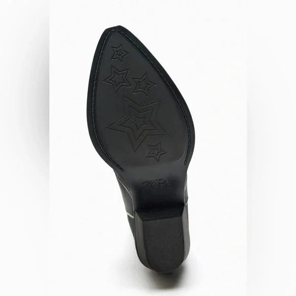 Zara cowboy boots leather western star southwestern cowgirl - Picture 10 of 12